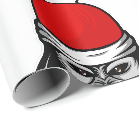 kerstsanta gorilla cadeaupapier (Rol Hoek)