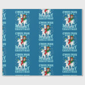 kerstsanta joe biden kamala harris unicorn cadeaupapier (Vlak)