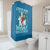 kerstsanta joe biden kamala harris unicorn douchegordijn (In situ)