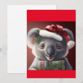KerstSanta Koala Beer T-Shirt Feestdagenkaart (Voorkant / Achterkant)