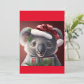 KerstSanta Koala Beer T-Shirt Feestdagenkaart (Staand voorkant)