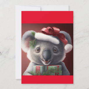 KerstSanta Koala Beer T-Shirt Feestdagenkaart