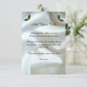 Kerstsatin en Holly Custom Wedding Invite Kaart (Staand voorkant)