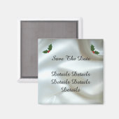 Kerstsatin en Holly Custom Wedding Magnet (Voorkant / Achterkant)