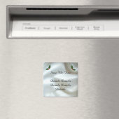 Kerstsatin en Holly Custom Wedding Magnet (Insitu (Vaatwasser))