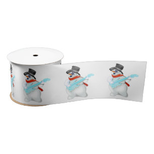 Kerstsatin Ribbon Gift Snowman Rock Satijnen Lint
