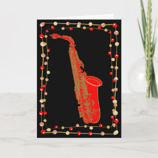 kerstsaxofoon kaart