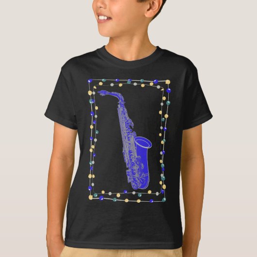 kerstsaxofoon t-shirt (Voorkant)