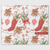 Kerstscans, kaneel en patroonpatroon cadeaupapier (Vlak)