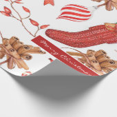 Kerstscans, kaneel en patroonpatroon cadeaupapier (Hoek)