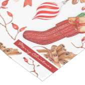 Kerstscans, kaneel en patroonpatroon korte tafelloper (Hoek)