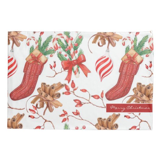 Kerstscans, kaneel en patroonpatroon kussensloop (Achterkant)