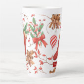 Kerstscans, kaneel en patroonpatroon latte mok (Voorkant)