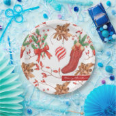 Kerstscans, kaneel en patroonpatroon papieren bordje (Feest)