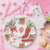 Kerstscans, kaneel en patroonpatroon papieren bordje (Feest)