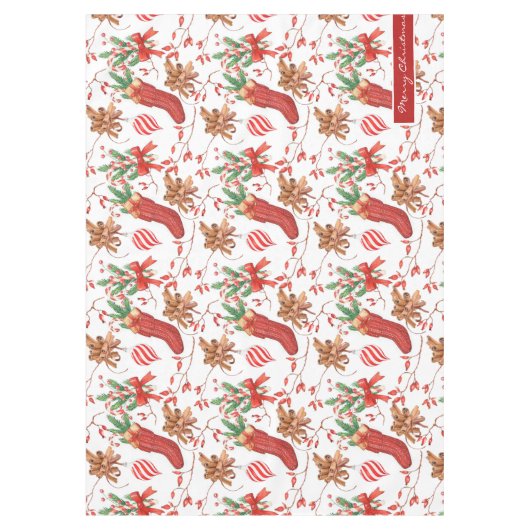 Kerstscans, kaneel en patroonpatroon tafelkleed (Voorkant)