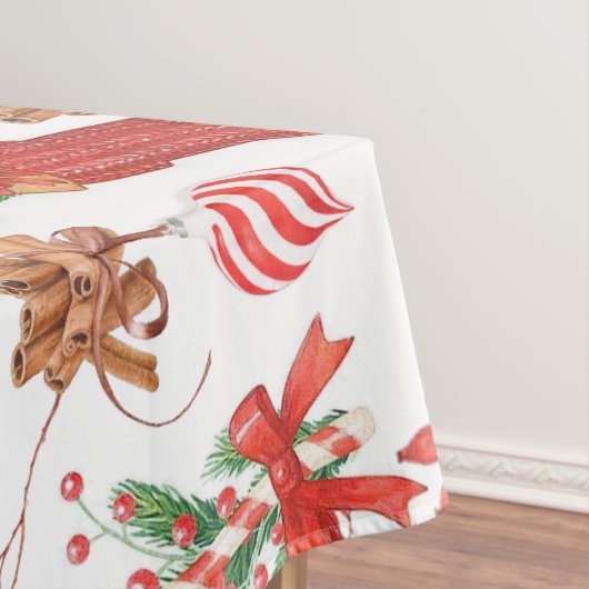 Kerstscans, kaneel en patroonpatroon tafelkleed (Voorbeeld)