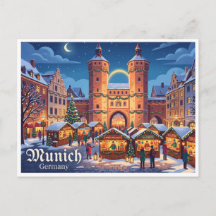 Kerstscene bij Sendlinger Tor München Duitsland Briefkaart