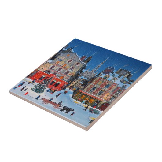 kerstscène buiten tegeltje (Zijkant)