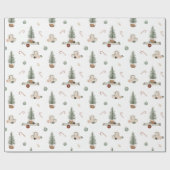 Kerstscène Cadeaus Ornamenten Vakantie Gift Cadeaupapier (Vlak)