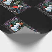 Kerstscène Checkerboard zwart inpakpapier (Hoek)