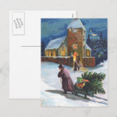 kerstscène feestdagenkaart (Voorkant / Achterkant)