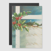 Kerstscène Holly Snow Winter (Voorkant / Achterkant)