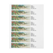 Kerstscène Holly Snow Winter Adreslabel Wikkel (Vel)