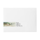 Kerstscène Holly Snow Winter Adreslabel Wikkel (Voorkant)