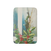 Kerstscène Holly Snow Winter Badmat (Voorkant Verticaal)