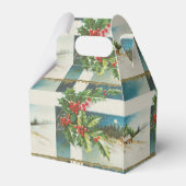 Kerstscène Holly Snow Winter Bedankdoosjes (Achterkant)