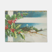 Kerstscène Holly Snow Winter Deurmat (Voorkant)