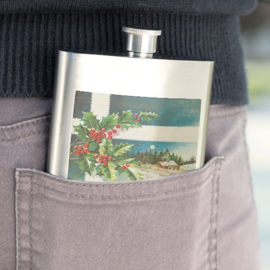 Kerstscène Holly Snow Winter Flacon (Voorbeeld)