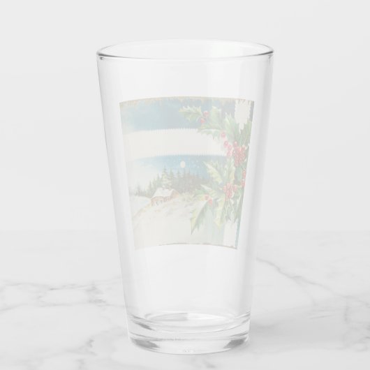 Kerstscène Holly Snow Winter Glas (Achterkant)