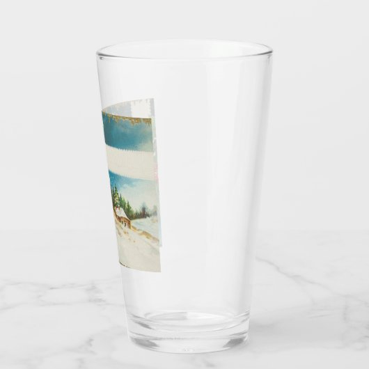 Kerstscène Holly Snow Winter Glas (Links)