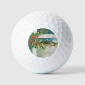 Kerstscène Holly Snow Winter Golfballen (Voorkant)