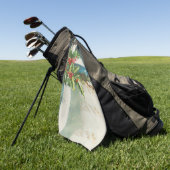 Kerstscène Holly Snow Winter Golfhanddoek (Groen)