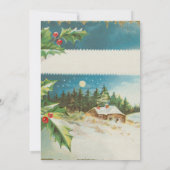 Kerstscène Holly Snow Winter Kaart (Achterkant)