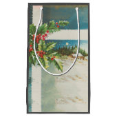 Kerstscène Holly Snow Winter Klein Cadeauzakje (Voorkant)