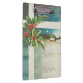 Kerstscène Holly Snow Winter Klembord (Rechts)