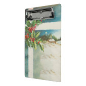 Kerstscène Holly Snow Winter Mini Klembord (Angled2)