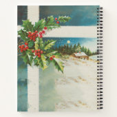 Kerstscène Holly Snow Winter Notitieboek (Achterkant)
