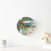 Kerstscène Holly Snow Winter Ronde Klok (Huis)