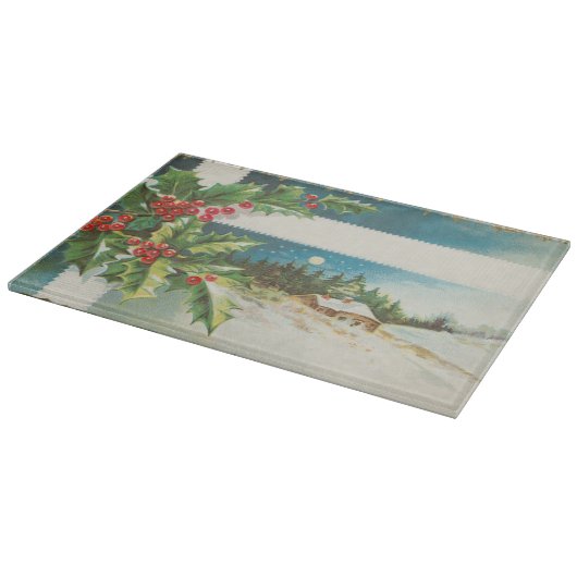 Kerstscène Holly Snow Winter Snijplank (Hoek)