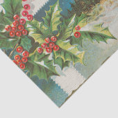 Kerstscène Holly Snow Winter Tissuepapier (Detail)