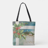 Kerstscène Holly Snow Winter Tote Bag (Achterkant)