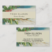 Kerstscène Holly Snow Winter Visitekaartje (Voorkant / Achterkant)