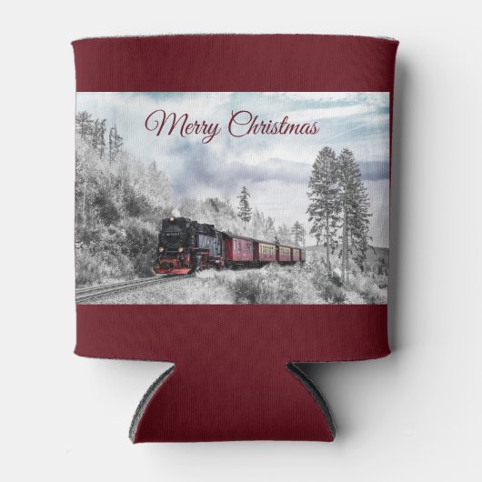 kerstscène in de winter blikjeskoeler (Voorkant)