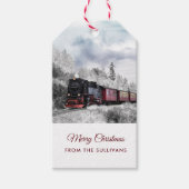 kerstscène in de winter cadeaulabel (Voorkant)