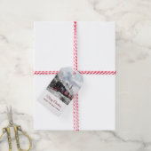  kerstscène in de winter cadeaulabel (Met Touw)